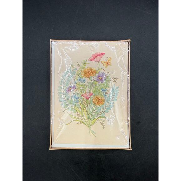 Vintage floral boxed note cards - 10 notes sealed - unopened/ unused - Picture 1 of 7